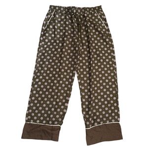 Banana Republic Olive Green Silk Geometric Print Pants Sz S